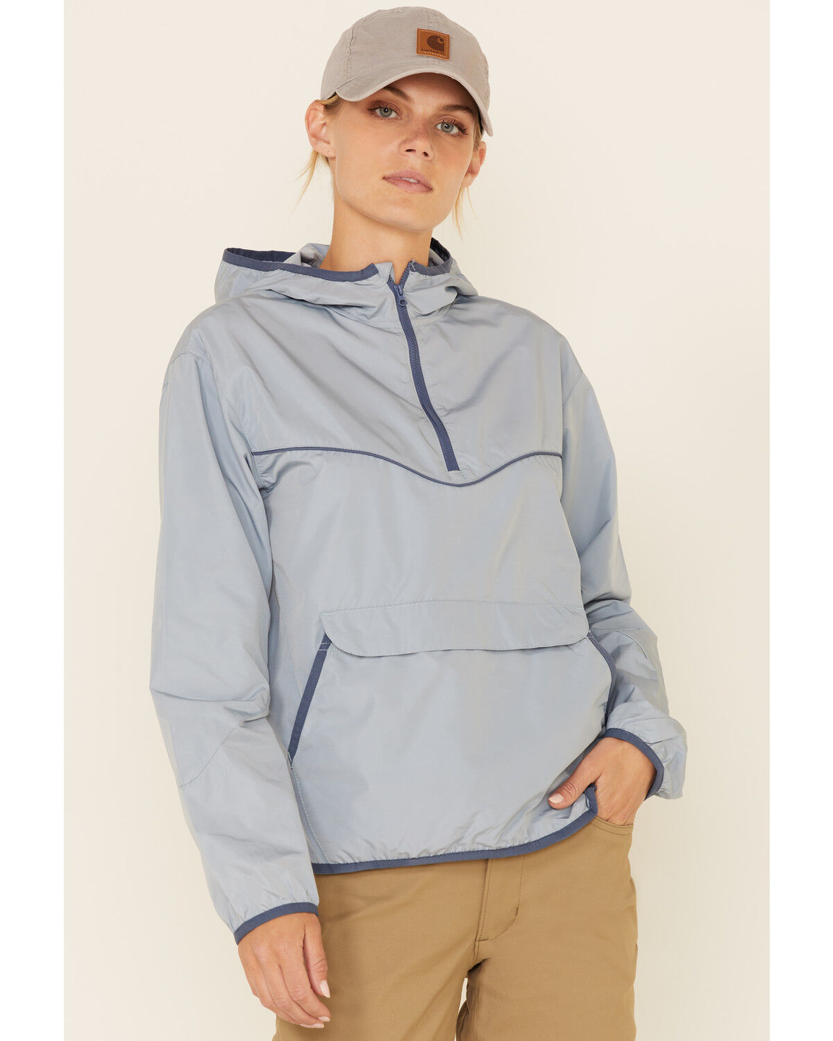 Image #1 - ATG by Wrangler Women's All-Terrain Anorak Windbreaker, Blue, hi-res