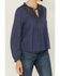 Image #3 - Jolt Women's Lace Trim Long Sleeve Peasant Top, Blue, hi-res