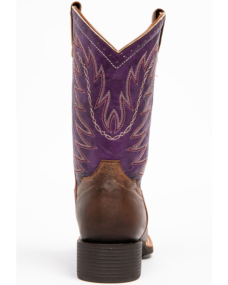 Shyanne Women's Purple Burnish Western Boots - Square Toe, Brown, hi-res