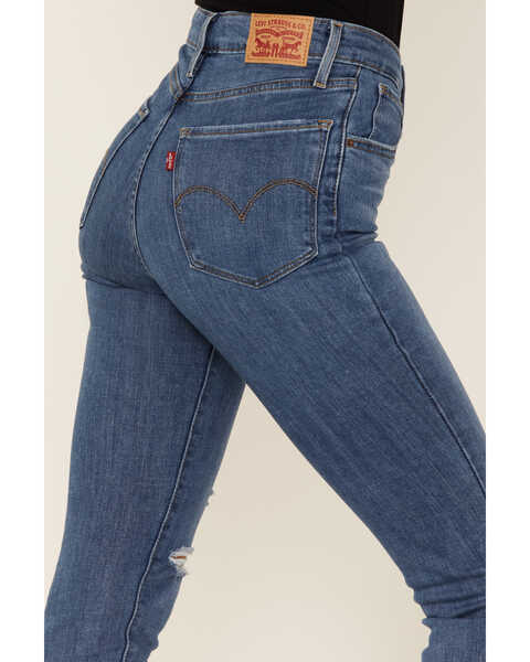 Image #4 - Levi's Women's 721 Medium Wash Chelsea Bend High Rise Skinny Jeans, Blue, hi-res