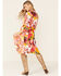 Olive Hill Women's Floral Luna Dress, Coral, hi-res