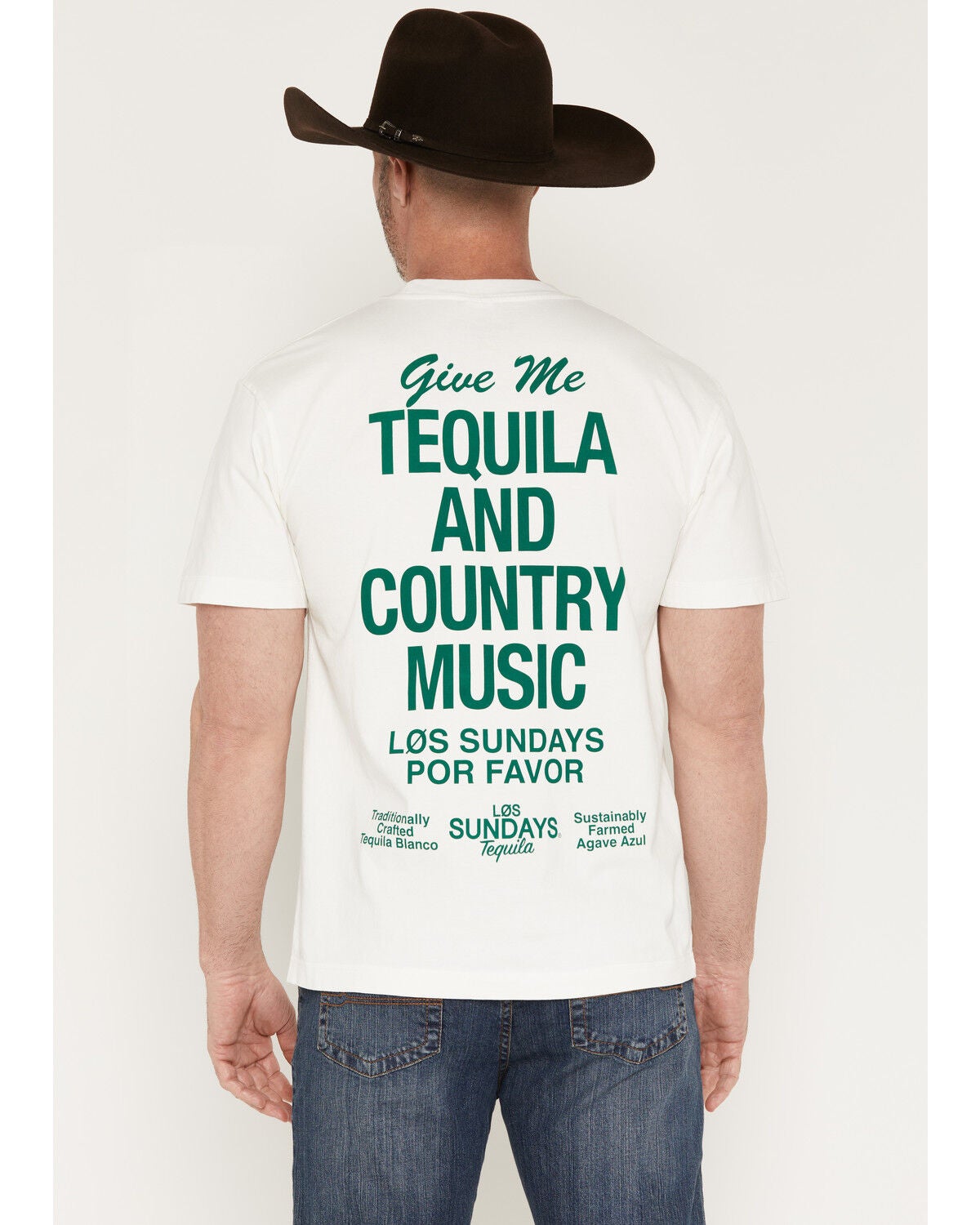 Los Sundays Men's Tequila & Country Music Short Sleeve Graphic T-Shirt, White, hi-res