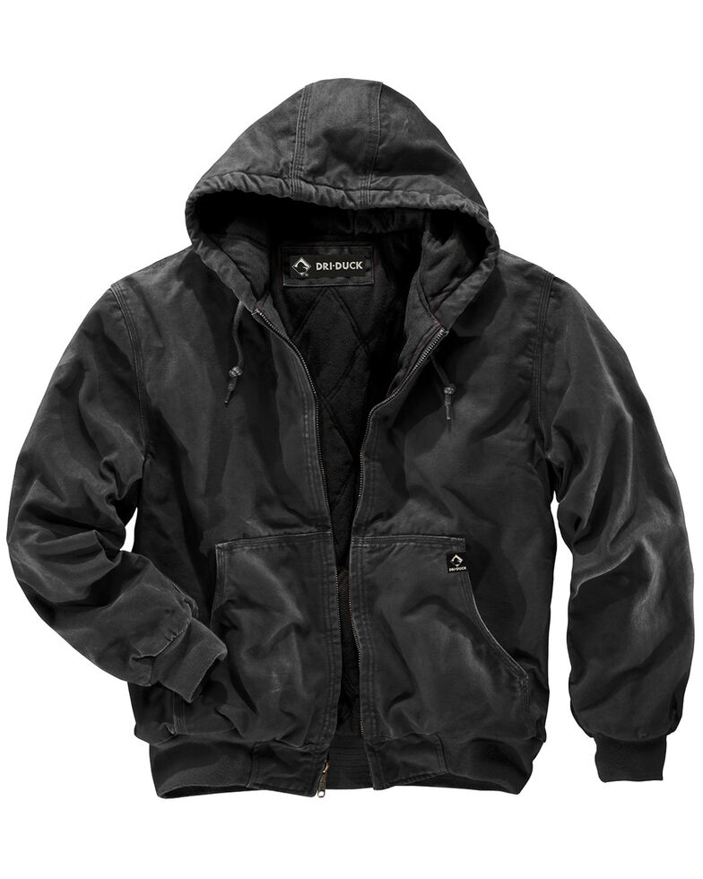Dri Duck Men's Cheyenne Hooded Work Jacket - Tall Sizes (XLT - 2XLT), Black, hi-res