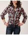Image #1 - Roper Women's Plaid Print Long Sleeve Snap Western Shirt, Wine, hi-res