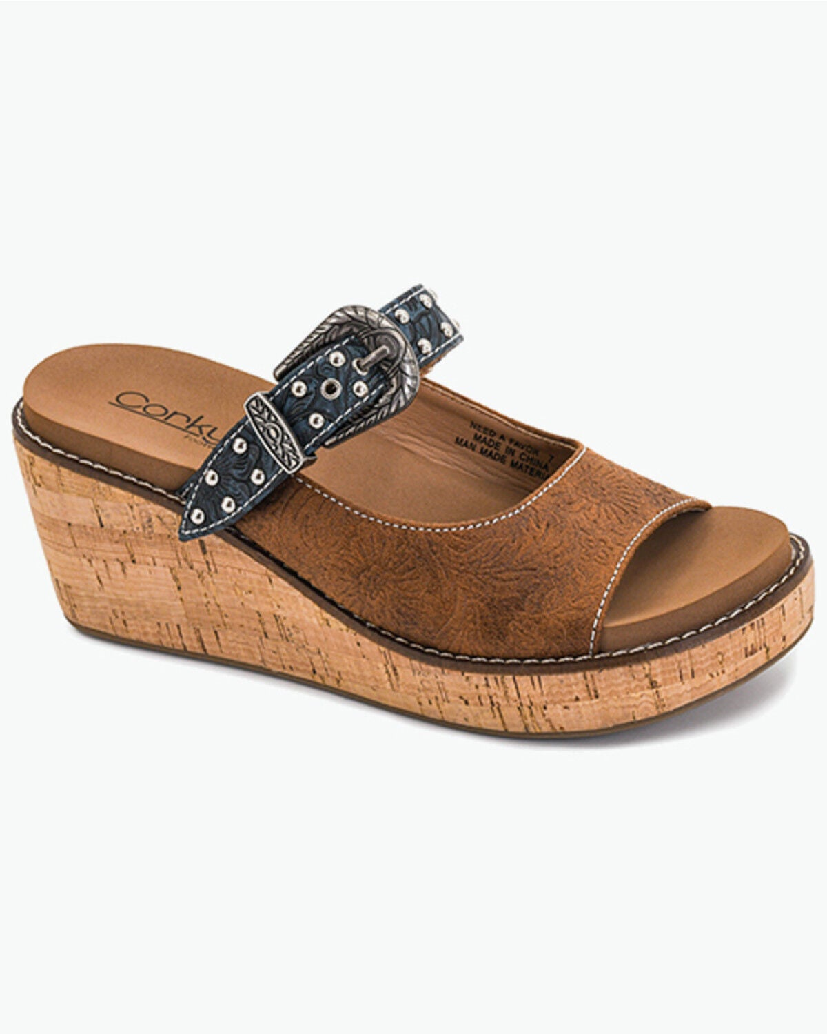 Image #1 - Corkys Women's Need A Favor Wedge Sandals, Cognac, hi-res