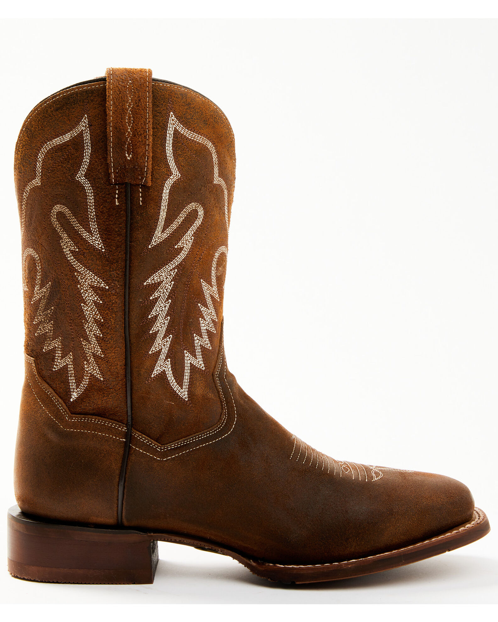 Image #2 - Dan Post Men's Stitched Western Performance Boots - Broad Square Toe, Tan, hi-res