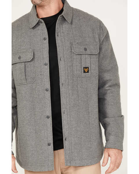 Image #3 - Hawx Men's Channel Quilted Flannel Button-Down Shirt Jacket , Grey, hi-res