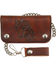 Image #1 - Western Express Men's 6" Leather Biker Horse Wallet, Brown, hi-res