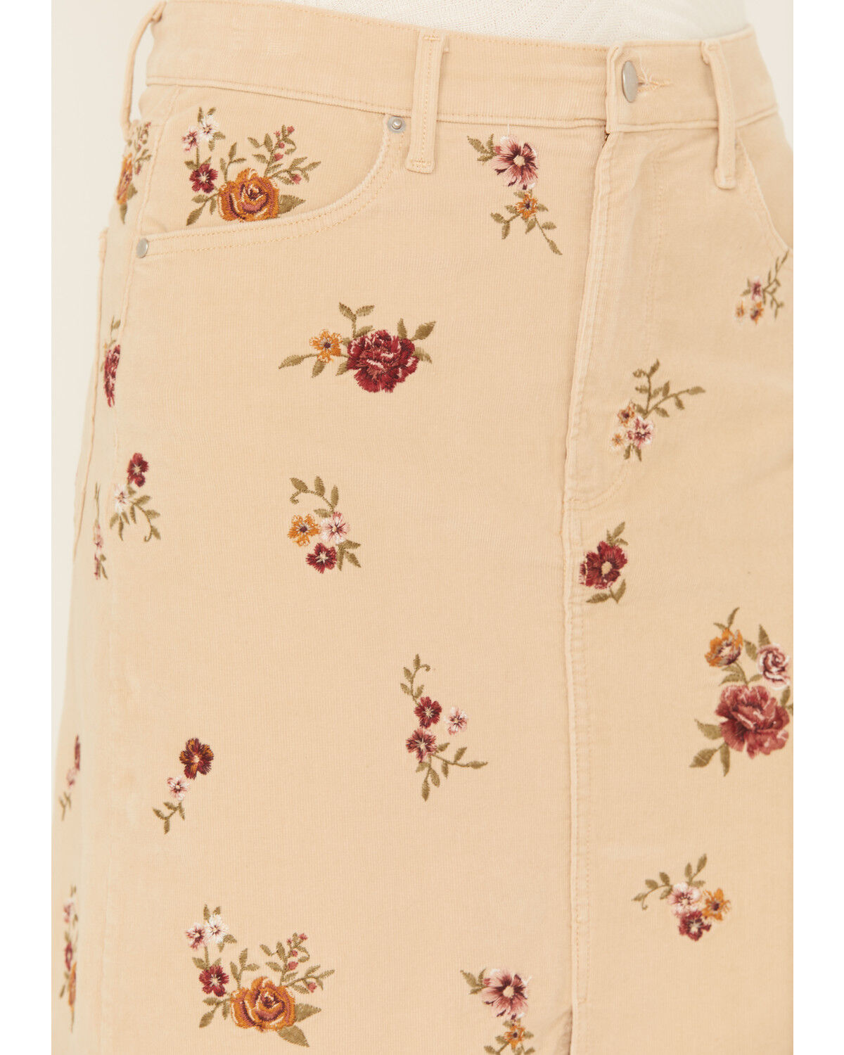 Image #2 - Driftwood Women's Piper Corduroy Floral Skirt, Beige, hi-res