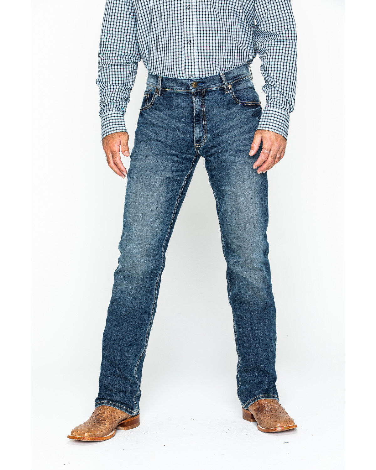 Image #2 - Wrangler Retro Men's Layton Slim Fit Bootcut Jeans - Big, Indigo, hi-res