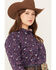 Ariat Women's R.E.A.L. Southwestern Print Long Sleeve Kirby Stretch Button-Down Shirt - Plus, Navy, hi-res