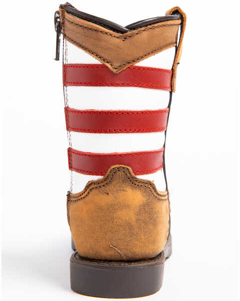 Image #5 - Cody James Toddler Boys' USA Flag Western Boots - Broad Square Toe, Brown, hi-res