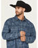 Image #2 - Cody James Men's Tonal Southwestern Print Fleece Lined Shirt Jacket, Indigo, hi-res