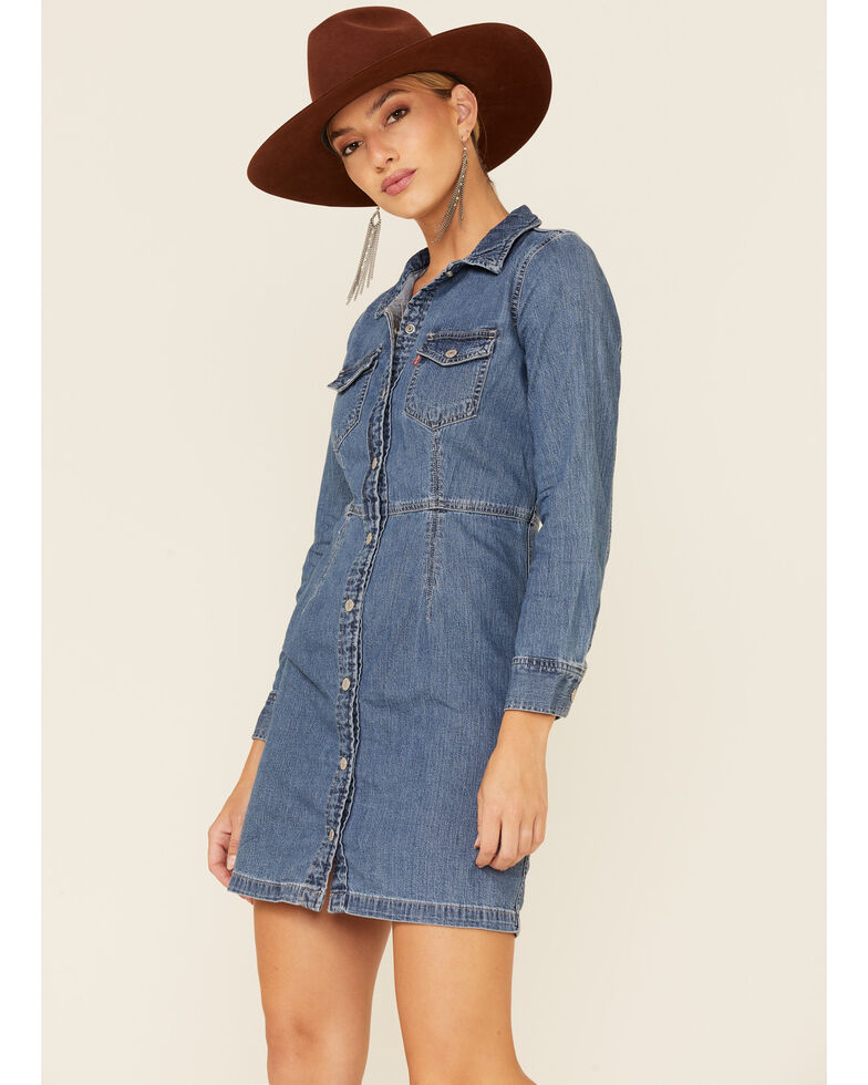 Levi's Women's Denim Ellie Dress, Blue, hi-res