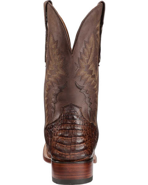 Image #7 - El Dorado Men's Handmade Caiman Belly Stockman Boots - Broad Square Toe, Bronze, hi-res