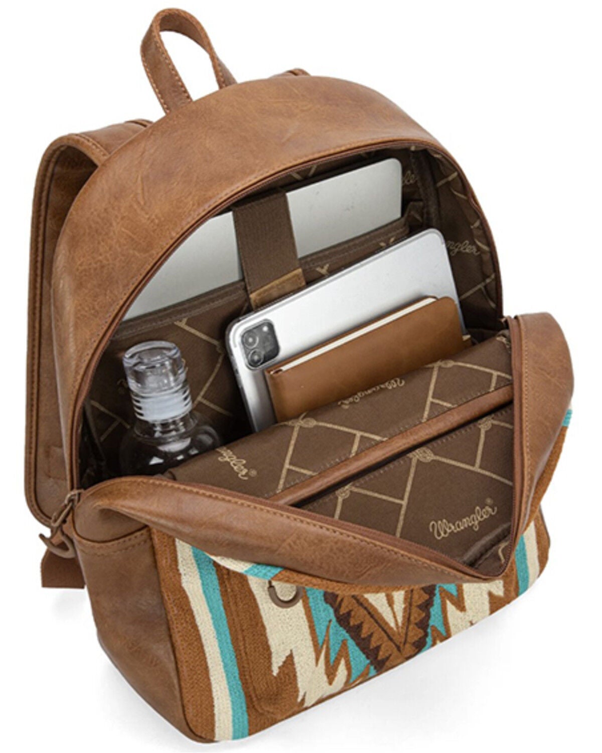 Image #2 - Wrangler Southwestern Knitted Backpack, Brown, hi-res