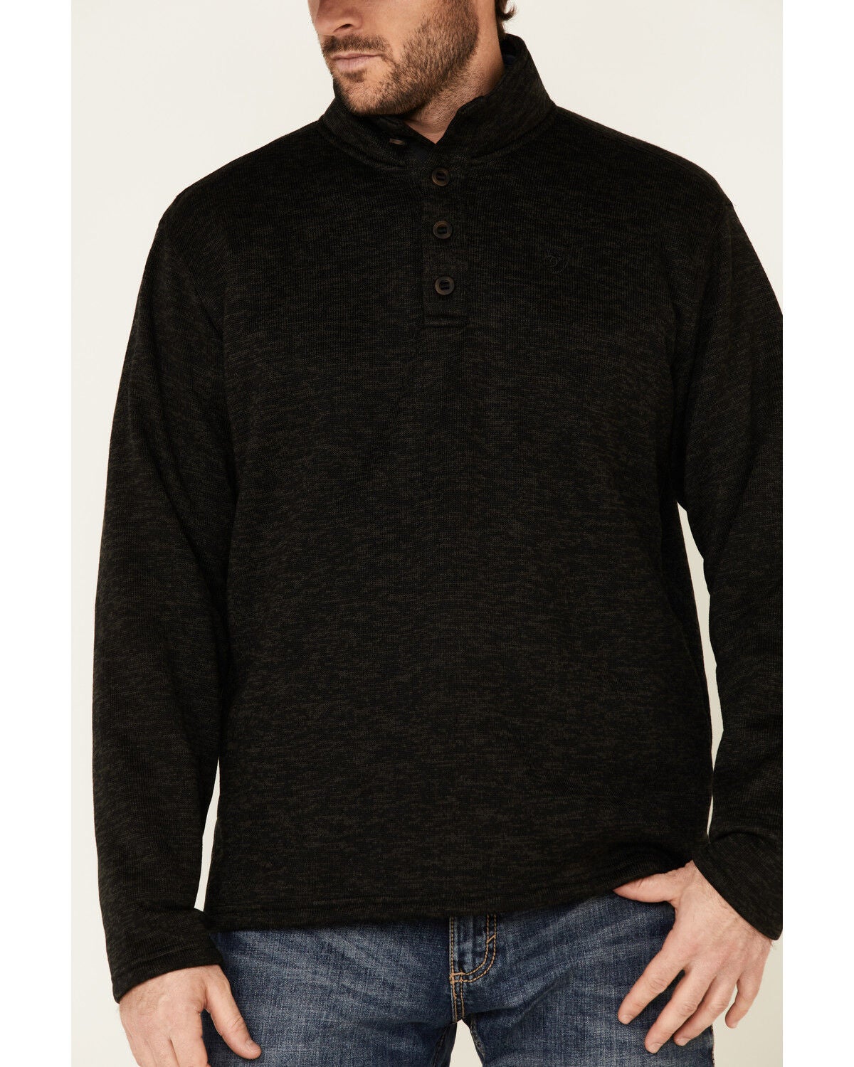 Image #3 - Ariat Men's Solid Charcoal Wesley 1/4 Zip Fleece Pullover, , hi-res