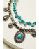 Shyanne Women's Shimmer Concho Multi Layered Turquoise Beaded Necklace, Silver, hi-res