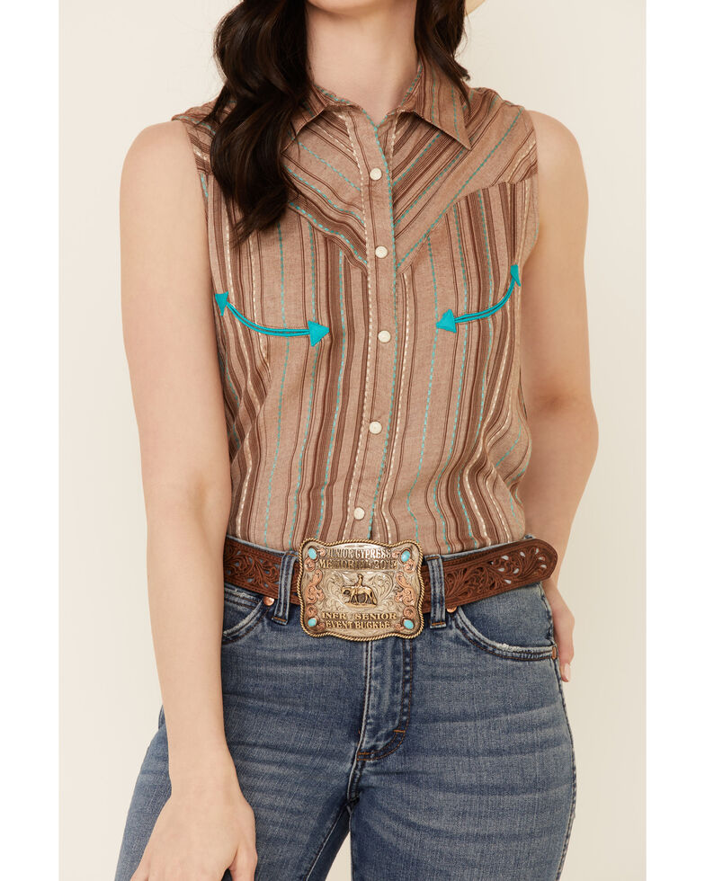 womens sleeveless western shirts