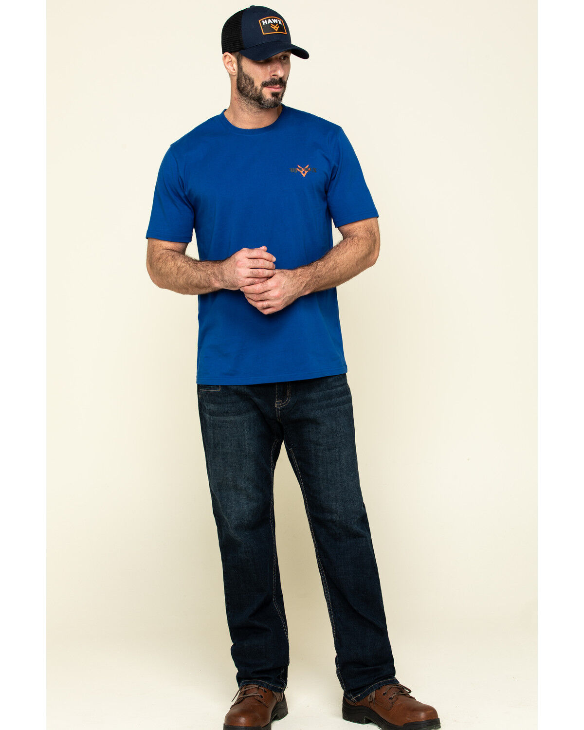 Image #6 - Hawx Men's Fist Graphic Short Sleeve Work T-Shirt, Indigo, hi-res