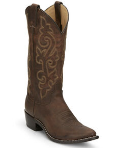 Justin Men's Bay Apache Leather Cowboy Boots - Medium Toe, Brown, hi-res