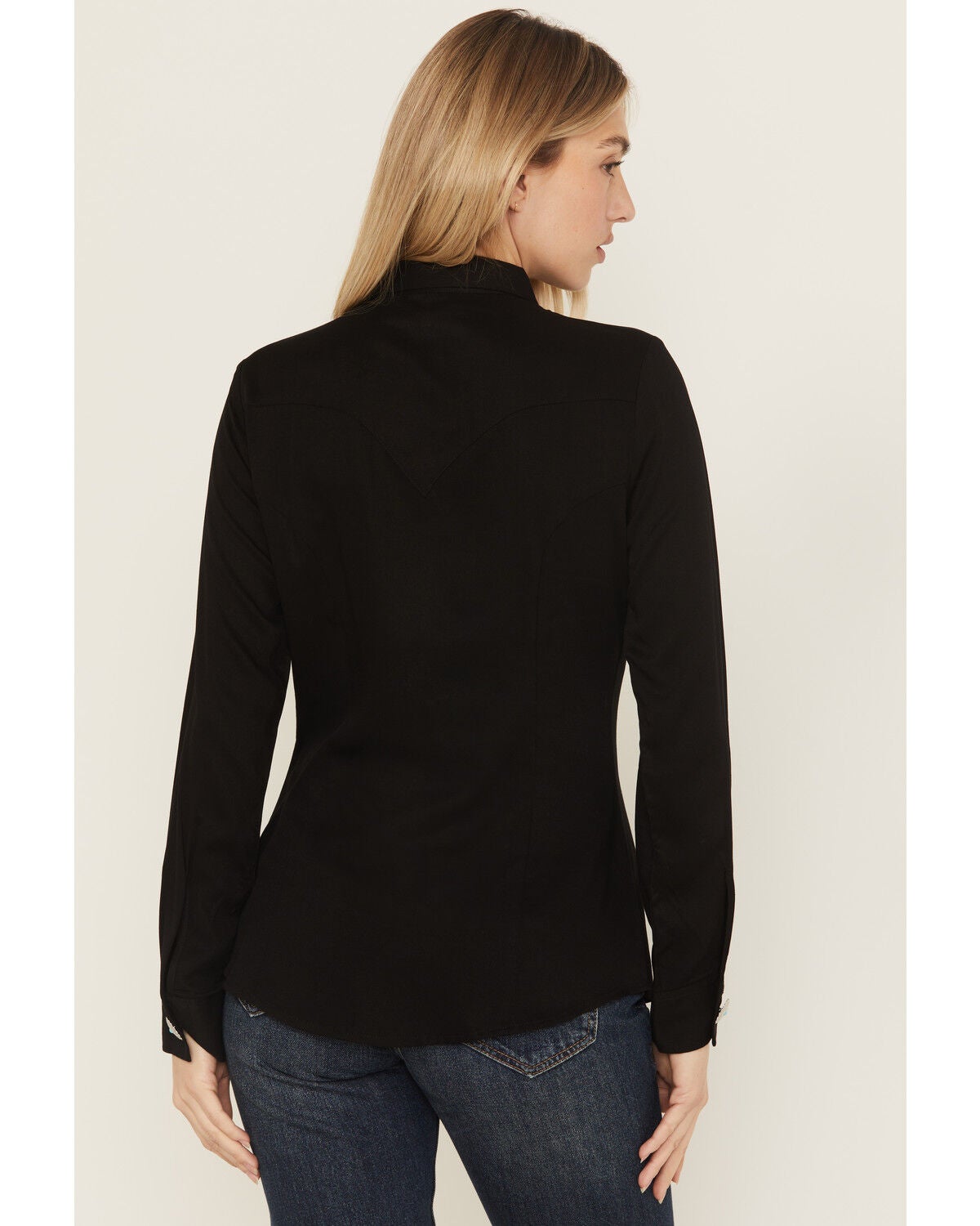 Image #4 - Wrangler Retro Women's Concho Long Sleeve Button-Down Western Shirt, Black, hi-res