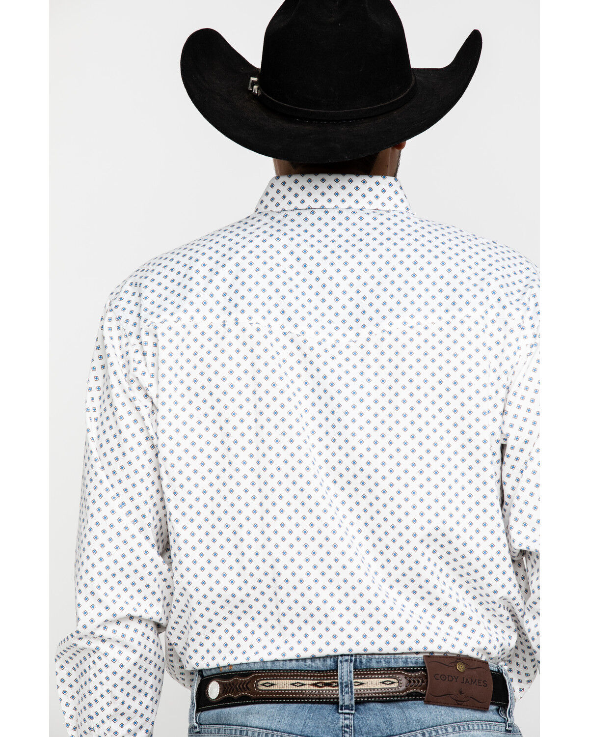 Image #2 - Resistol Men's White Stuart Geo Print Long Sleeve Western Shirt, White, hi-res