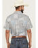 Image #4 - Cowboy Hardware Men's Southwestern Bandana Print Short Sleeve Snap Western Shirt, Grey, hi-res