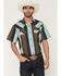 Image #1 - Gibson Trading Co Men's Retro Stripes Short Sleeve Snap Western Shirt, Brown, hi-res