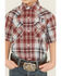 Image #3 - Ely Walker Boys' Plaid Print Short Sleeve Snap Western Shirt, Blue/red, hi-res