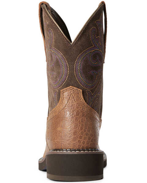 Image #3 - Ariat Women's Croc Print Fatbaby Western Performance Boots - Round Toe, Brown, hi-res