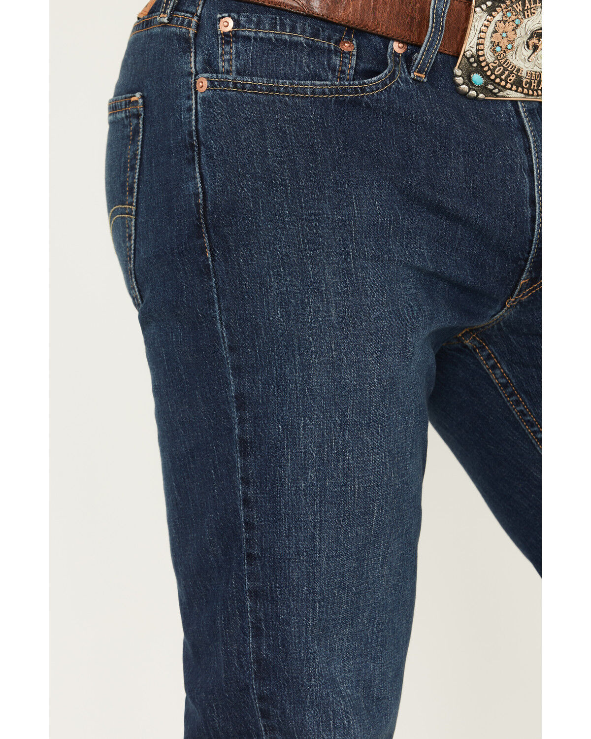 Image #2 - Levi's Men's 514 Nice To Meet You Medium Wash Straight Leg Stretch Denim Jeans, Medium Wash, hi-res