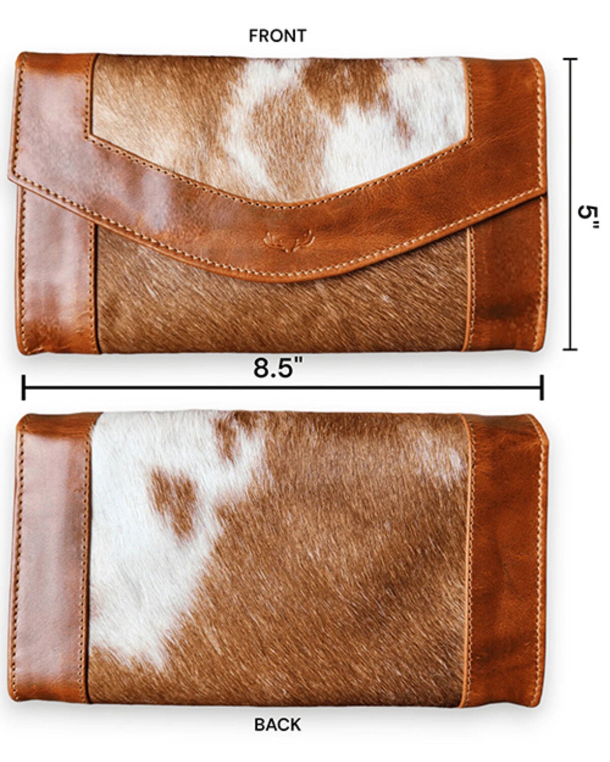 Image #5 - Ranch Junkie Women's Highlands Cowhide Full Size Large Envelope Wallet, Brown, hi-res