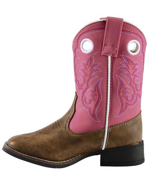 Image #3 - Laredo Girls' Stitched Western Boots - Square Toe, Tan, hi-res