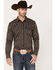 Image #1 - Gibson Men's Hideout Striped Long Sleeve Snap Western Shirt, Black, hi-res