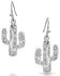 Montana Silversmiths Women's Desert Full Moon Cactus Earrings, Silver, hi-res