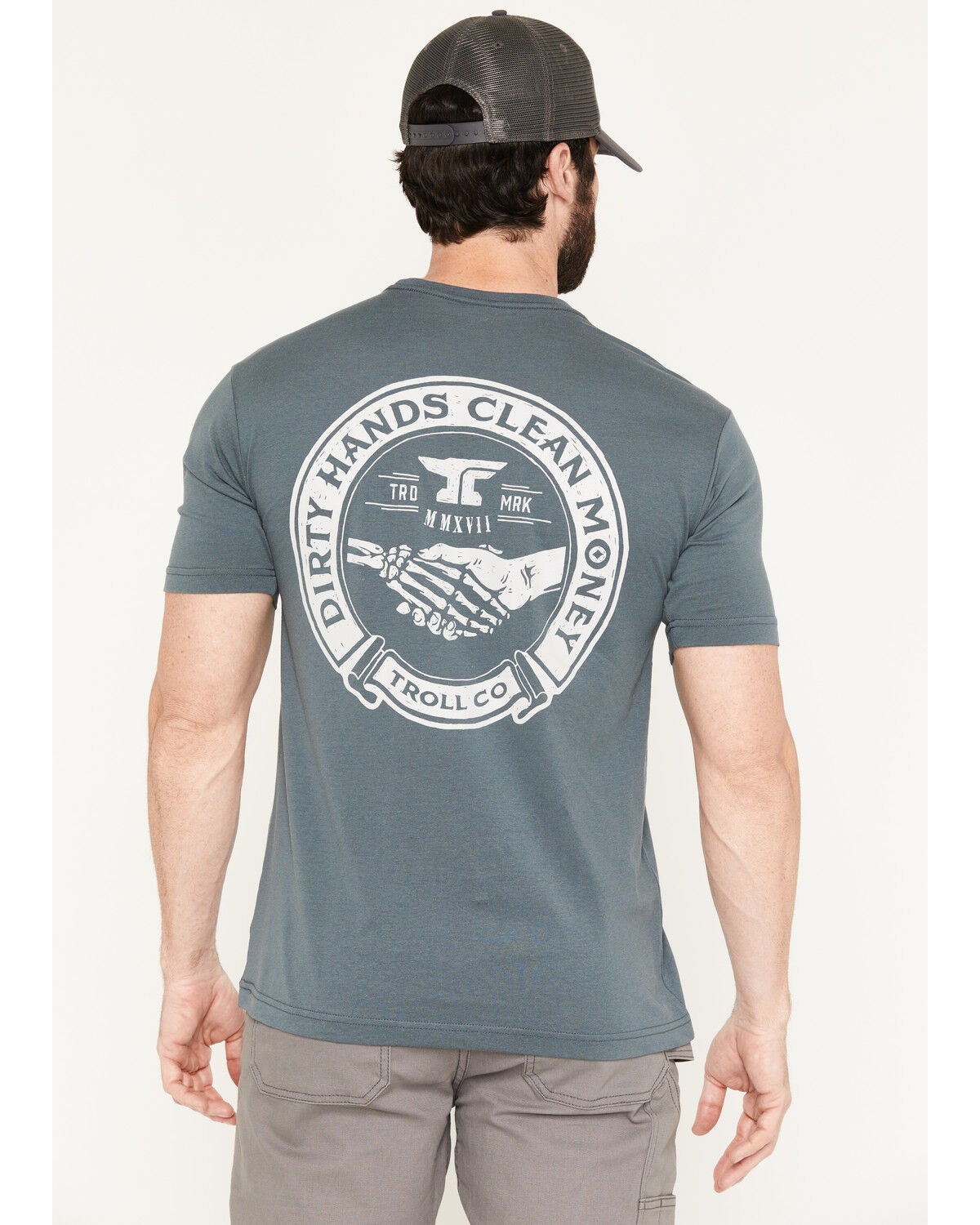Troll Co Men's Haggler Short Sleeve Graphic Work T-Shirt, Steel, hi-res