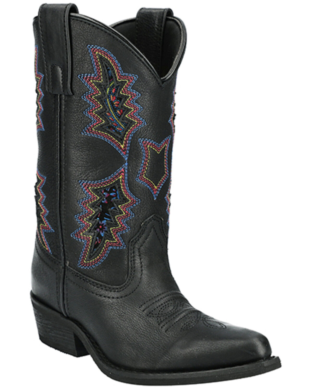 Image #1 - Smoky Mountain Little Girls' Sierra Western Boots - Snip Toe, Black, hi-res