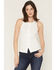 Image #1 - Blue Life Women's Evie Button-Up Pointelle Tank, White, hi-res