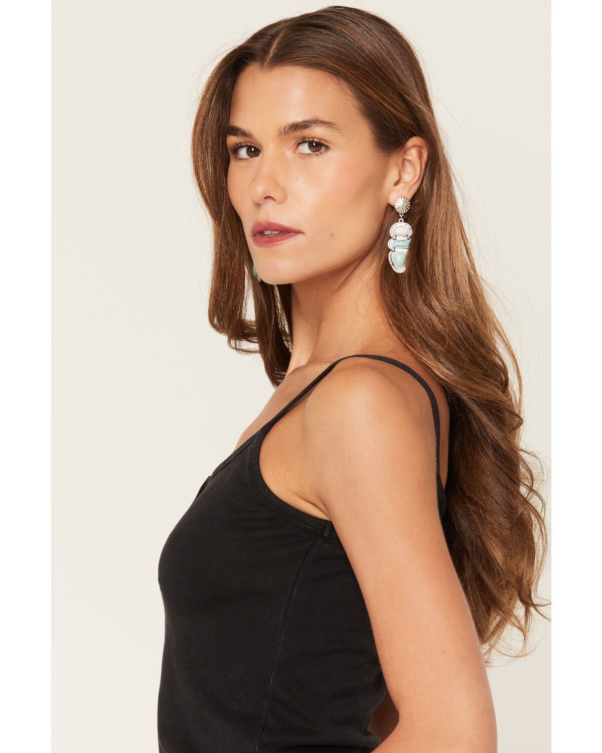 Image #2 - Wild Moss Women's Solid Ribbed Tank Top, Black, hi-res