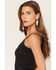 Image #2 - Wild Moss Women's Solid Ribbed Tank Top, Black, hi-res