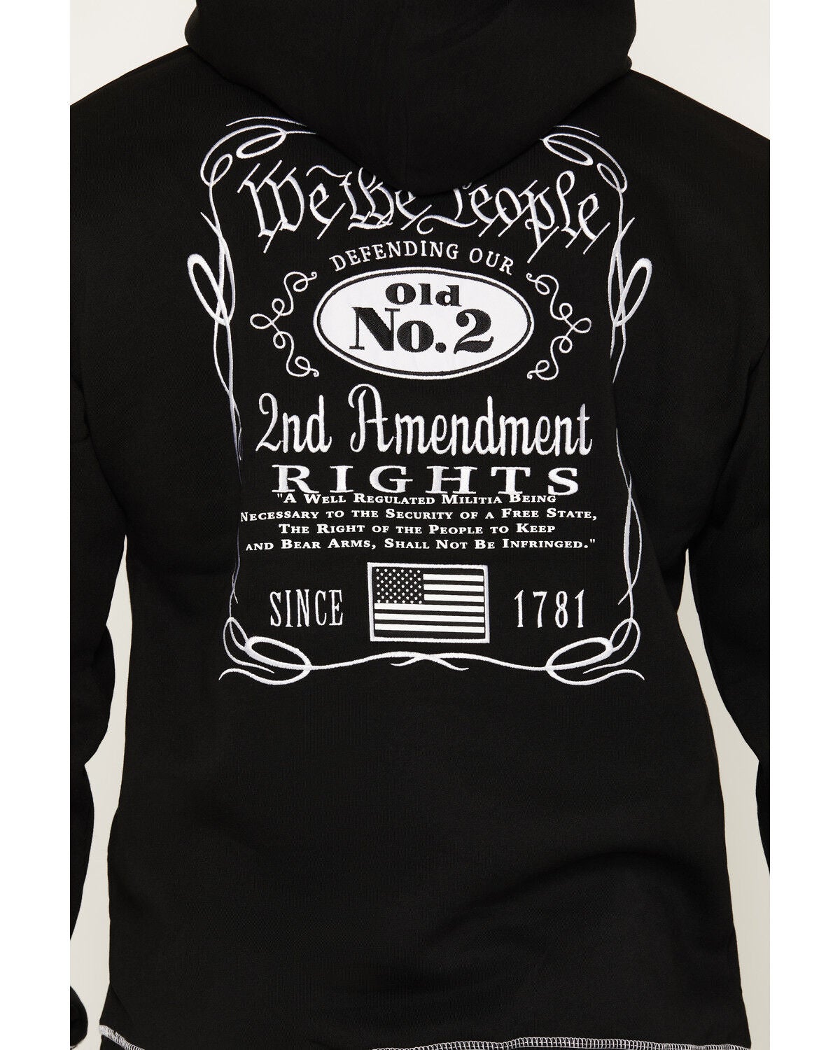 Image #4 - Buckwear Men's 2nd Amendment Hooded Sweatshirt, Black, hi-res