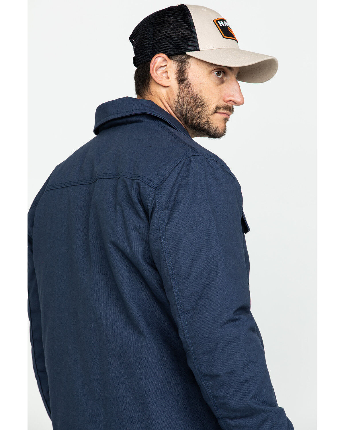 Image #5 - Wrangler Men's Ripstop Quilted Barn Coat, Navy, hi-res