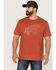 Image #1 - Brothers and Sons Men's Mercantile Light Red Weathered Slub Graphic Short Sleeve T-Shirt, Orange, hi-res