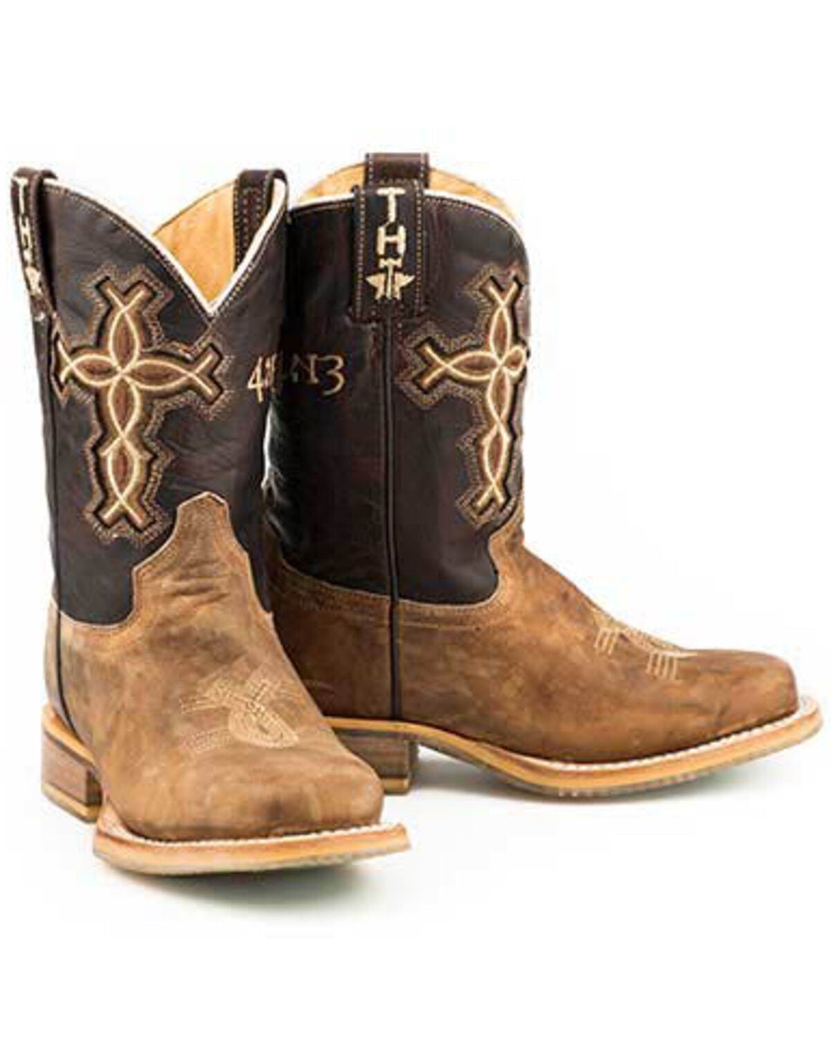 Image #3 - Tin Haul Boys' I Believe Western Boots - Square Toe, Tan, hi-res