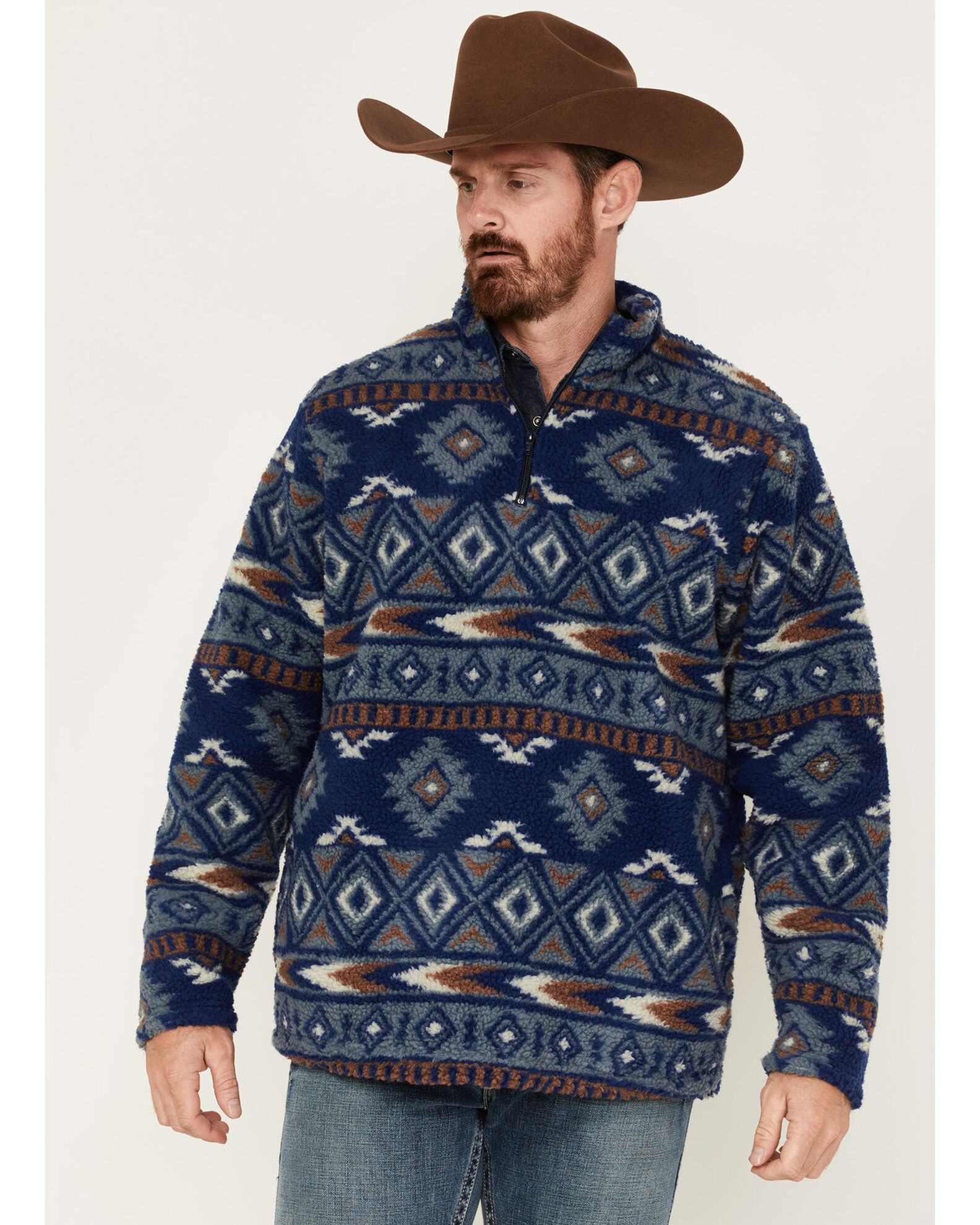 Wrangler Men's Southwestern Print 1/4 Zip Pullover - Country Outfitter