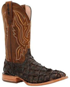 Boulet Women's Lone Star Western Boots - Wide Square Toe, Brown, hi-res