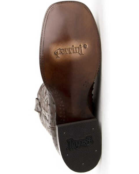 Image #13 - Ferrini Men's Cognac Full Quill Ostrich Western Boots - Broad Square Toe, Chocolate, hi-res