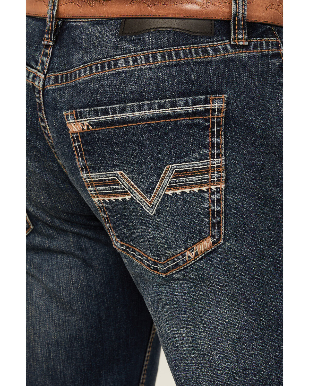 Image #4 - Rock & Roll Denim Men's Pistol Dark Wash Straight Reflex Stretch Denim Jeans, Dark Wash, hi-res
