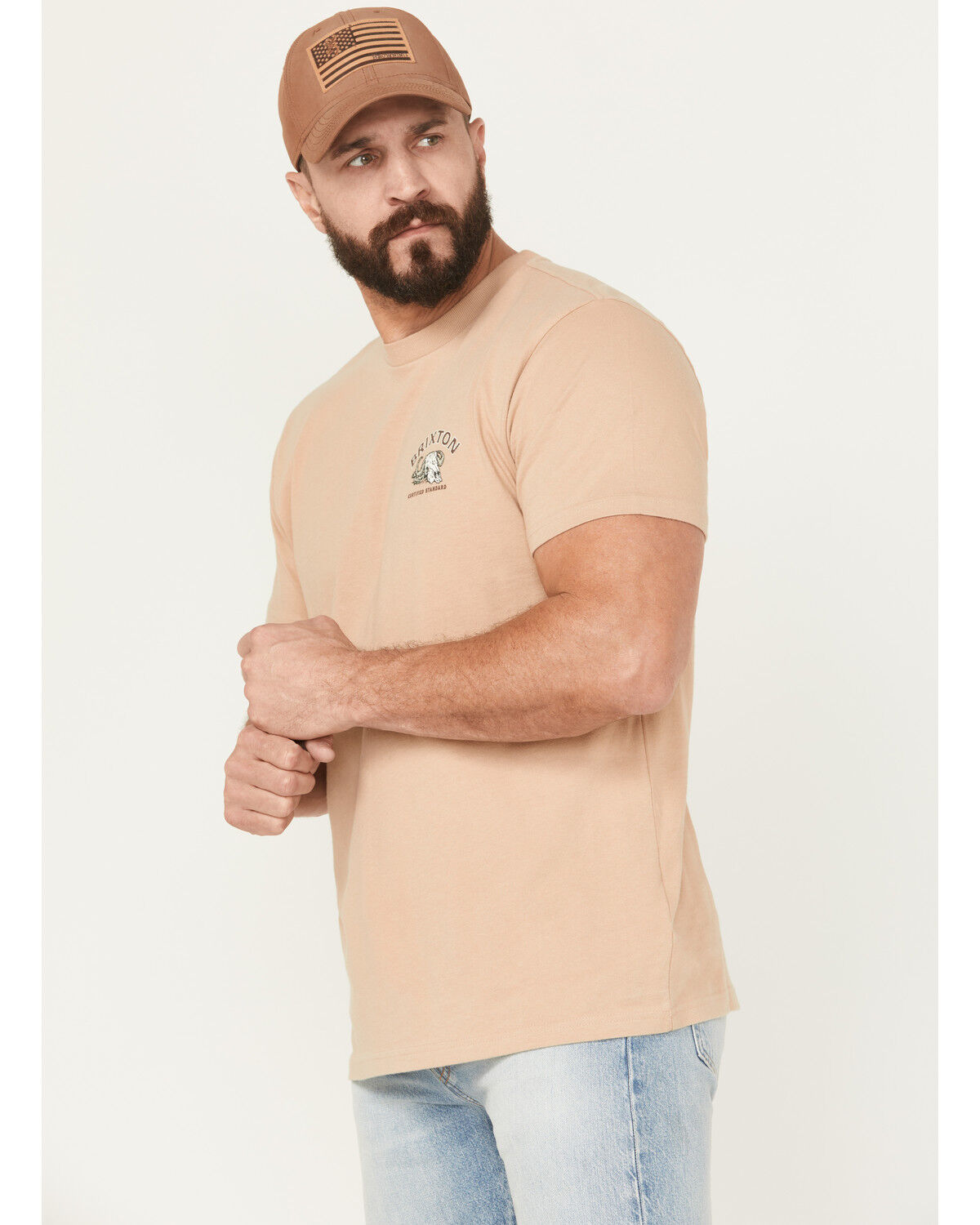 Image #3 - Brixton Men's Boot Barn Exclusive Vulture Culture Short Sleeve Graphic T-Shirt, Sand, hi-res